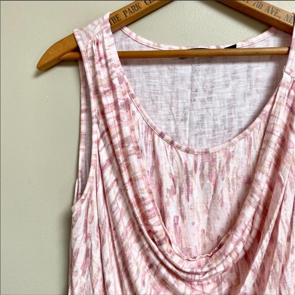 H by Halston watercolor print pink flowy top - Picture 2 of 8